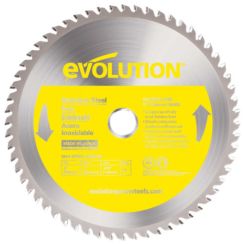 Circular Saw Accessories | Evolution 230BLADE-SSN 9 in. Stainless Cutting Blade image number 0