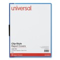 Office Jansan | Universal UNV20525 8.5 in. x 11 in. Clip-Style Fastener Report Cover - Clear/Blue (5/Pack) image number 1