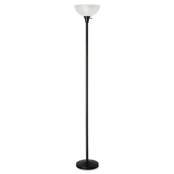 Alera ALELMPF72B 11.25 in. x 11.25 in. x 71 in. Translucent Plastic Shade Floor Lamp - Matte Black