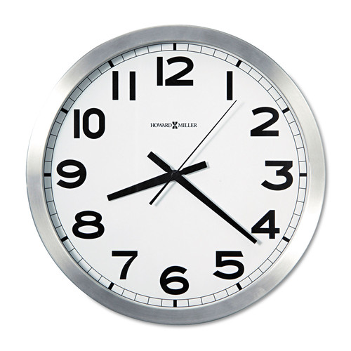 Office Jansan | Howard Miller 625-450 15.75 in. Overall Diameter Spokane Wall Clock - Silver Case image number 0