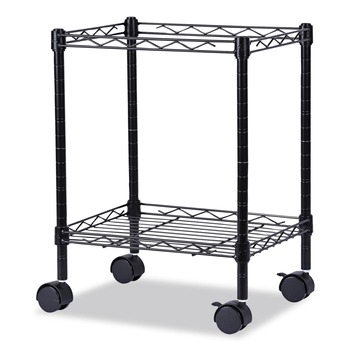 Alera 15.25 in. x 12.38 in. x 21 in. 1 Shelf 1 Bin Metal Compact File Cart for Side-to-Side Filing - Black