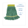 Office Jansan | Boardwalk BWK501GN 5 in. Headband Super Loop Cotton/Synthetic Fiber Wet Mop Head - Small, Green (12/Carton) image number 3