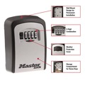  | Master Lock 5401D 3.25 in. Wide Locking Combination 5 Key Steel Box - Black/Silver image number 3