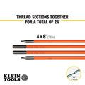 Fish Tape & Accessories | Klein Tools 56324 4-Piece 6 ft. Lo-Flex Fish Rod Set image number 3