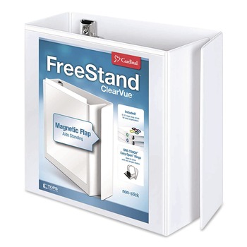 Cardinal 11 in. x 8.5 in. 5 in. Capacity 3 Rings FreeStand Easy Open Locking Slant-D Ring Binder - White