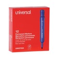 Permanent Markers | Universal UNV07053 Broad Chisel Tip Permanent Marker - Blue (1 Dozen) image number 0