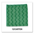 Cleaning & Janitorial Supplies | Rubbermaid Commercial FGQ62000GR00 16 in. x 16 in. Microfiber Reusable Cleaning Cloths - Green (12/Carton) image number 4