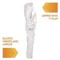 Bib Overalls | Ansell KCC 49106 A20 Zip Front, Elastic-Back, Wrists, and Ankles Breathable Particle Protection Coveralls - Triple Extra Large, White (20/Carton) image number 3