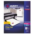 Office Jansan | Avery 11515 Print-On 11 in. x 8.5 in. 5-Tab 3-Hole Customizable Punched Dividers - White (5/Pack) image number 0