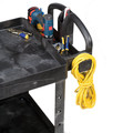 Utility Carts | Rubbermaid Commercial FG452088BLA Heavy-Duty 2-Shelf 750 lbs. Capacity 25-1/4 in. x 44 in. x 39 in. Utility Cart - Black image number 11