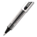 Office Jansan | uni-ball 60126 VISION Fine 0.7 mm Black Ink Roller Ball Pen Stick - Silver/Black/Clear Barrel (1 Dozen) image number 2