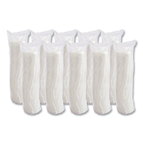 Cutlery | Dart 10FTL 10 oz. Lift N' Lock Plastic Hot Cup Lids - White (1000/Carton) image number 0