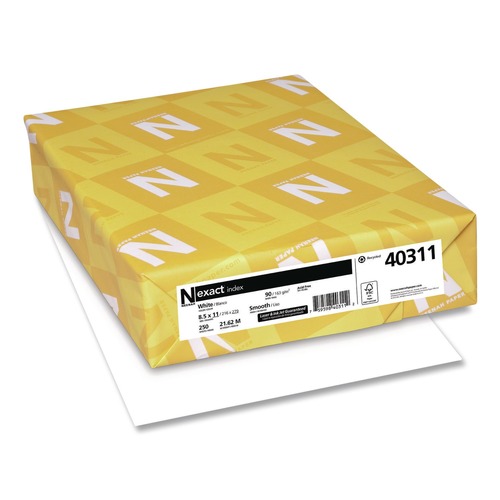Office Jansan | Neenah Paper 40311 94 Bright 90 lbs. 8.5 in. x 11 in. Exact Index Card Stock - White (250/Pack) image number 0