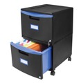  | Storex 61314U01C 14.75 in. x 18.25 in. x 26 in. 2-Legal/Letter File Drawer Mobile Filing Cabinet - Black/Blue image number 3