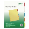 Office Jansan | Office Essentials 11465 11 in. x 8.5 in. 5-Tab Plastic Insertable Dividers - Assorted Tabs (1-Set) image number 0