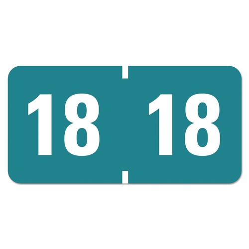 Office Jansan | Smead 68318 0.75 in. x 1.5 in. "15-in Yearly End Tab File Folder Labels - Teal (500/Roll) image number 0