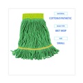 Office Jansan | Boardwalk BWK501GN 5 in. Headband Super Loop Cotton/Synthetic Fiber Wet Mop Head - Small, Green (12/Carton) image number 8