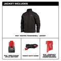 Heated Jackets | Milwaukee 204B-21L M12 TOUGHSHELL Lithium-Ion Cordless Heated Jacket (3 Ah) - Large, Black image number 2