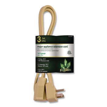 GoGreen Power 3 ft. 15 Amps Appliance Cords - Beige (4/Pack)