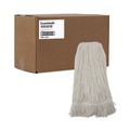 Mops | Boardwalk BWK424RCT 24 oz. Rayon Pro Loop Web/Tailband Wet Mop Head - White (12/Carton) image number 2