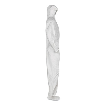 Ansell A20 Elastic-Back, Hood and Boots Breathable Particle Protection Coveralls - Quadruple Extra Large, White (20/Carton)