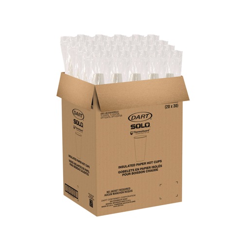 Cups and Lids | SOLO DWTG20W Thermoguard 20 oz Sustainable Forest Print Insulated Paper Hot Cups - White (600/Carton) image number 0