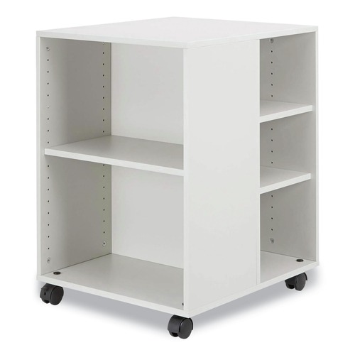 Office Carts & Stands | Durable 311302 20.79 in. x 23.31 in. x 29.45 in. 6 Shelves Wood Flexible Multi-Functional Cart for Office Storage - White image number 0