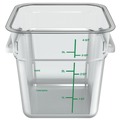 Food Service | Carlisle 1195107 7.13 in. x 7.13 in. x 7.29 in. 4 qt Squares Polycarbonate Plastic Food Storage Container - Clear image number 1