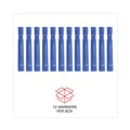 Office Jansan | Universal UNV07053 Broad Chisel Tip Permanent Marker - Blue (1 Dozen) image number 3