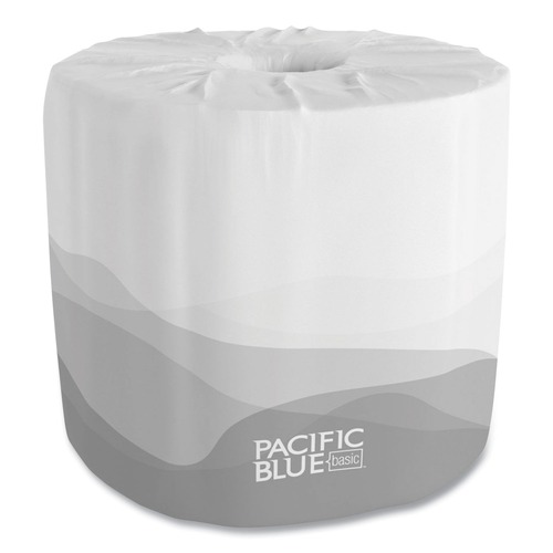 Toilet Paper | Georgia Pacific Professional 19880/01 2-Ply Septic Safe Pacific Blue Basic Bathroom Tissue - White (550 Sheets/Roll, 80 Rolls/Carton) image number 0