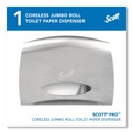 Cleaning & Janitorial Supplies | Scott 9601 14.38 in. x 6 x 9.75 in. EZ Load Pro Coreless Jumbo Roll Tissue Dispenser - Stainless Steel image number 1