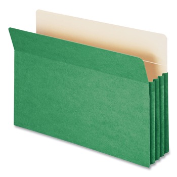 Smead 74226 Colored File Pockets, 3.5-in Expansion, Legal Size, Green