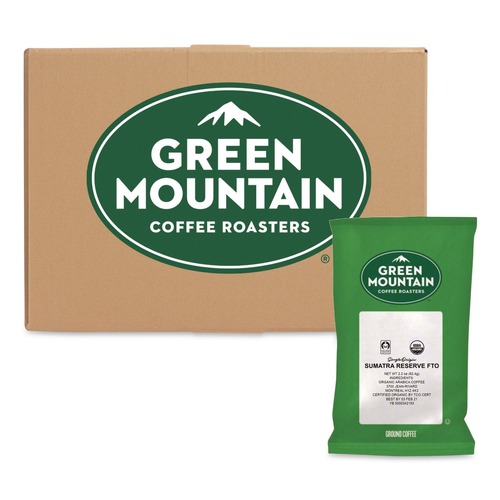 Food Service | Green Mountain Coffee 5000366907 2.2 oz Fraction Packs - Sumatra Reserve (50/Carton) image number 0