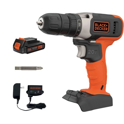 Drill Drivers | Black & Decker BCD702C1AEV 20V Max Brushed Lithium-Ion Cordless Drill Driver Kit (1.5 Ah) image number 0