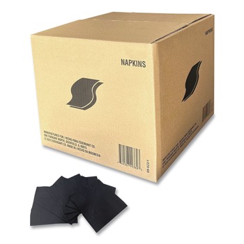 GEN 4000-Piece/Carton 1-Ply 9 in. x 4.5 in. Cocktail Napkins - Black