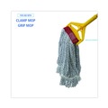 Customer Appreciation Sale - Save up to $60 off | Boardwalk BWK553 Rayon/Polyester Wide Floor Finish Mop Head - Large, White/Blue (12/Carton) image number 5