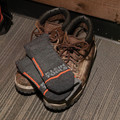 Footwear | Klein Tools 60508 1 Pair Performance Thermal Socks - Large, Dark Gray/Light Gray/Orange image number 2