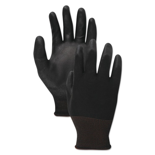 Work Gloves | Boardwalk BWK0002910 Palm Coated Cut-Resistant HPPE Glove - Size 10 Extra Large, Salt and Pepper/Black (1-Dozen) image number 0