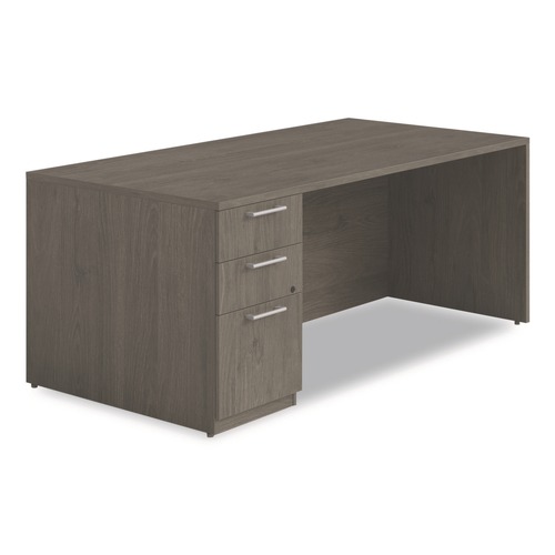 Office Desks & Workstations | Alera AE1NZK-UF3672S TOM 72 in. x 36 in. x 29 in. Seville Series Single Left Pedestal Desk - Walnut image number 0