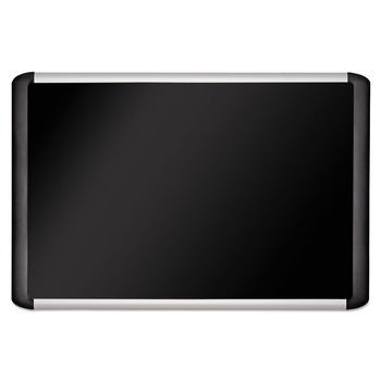 MasterVision SoftTouch 48 in. x 36 in. Aluminum Frame Fabric Surface Bulletin Board - Black
