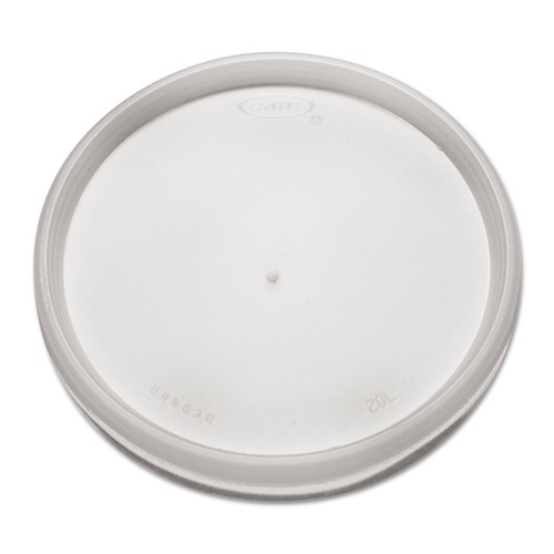 Food Trays, Containers, and Lids | Dart 20JL 6 oz. to 32 oz. Vented Flat Plastic Lids for Foam Cups, Bowls and Containers - Translucent (1000/Carton) image number 0