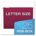 File Folders | Pendaflex 81613 1/5-Cut Tabs Letter Size Colored Hanging Folders - Burgundy (25/Box) image number 4