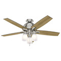 Ceiling Fans | Hunter 53338 52 in. Donegan Brushed Nickel Ceiling Fan with Light image number 0