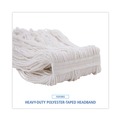 Mops | Boardwalk BWK424RCT 24 oz. Rayon Pro Loop Web/Tailband Wet Mop Head - White (12/Carton) image number 7