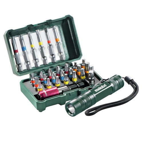 Drill Driver Bits | Metabo 626721000 29-Piece Bit Box and Mini Flash Light image number 0