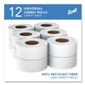 Cleaning & Janitorial Supplies | Scott 67805 2-Ply 3.55 in. x 1000 ft. Septic Safe Essential 100% Recycled Fiber JRT Bathroom Tissue for Business - White (12/Carton) image number 1