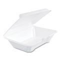 Food Trays, Containers, and Lids | Dart 205HT1 9-3/10 in. x 6-2/5 in. x 2-9/10 in. Hinged Lid Insulated Foam Containers - White (200/Carton) image number 0