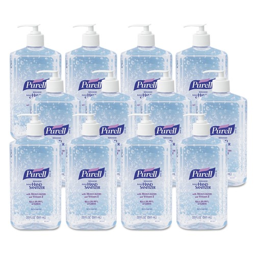 Hand Sanitizers | PURELL 3023-12 20 oz. Pump Bottle Advanced Hand Sanitizer Refreshing Gel - Clean Scent (12/Carton) image number 0
