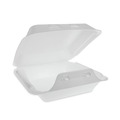 Food Service | Pactiv Corp. YHLW08010000 SmartLock 8 in. x 8 in. x 3 in. Medium Foam Hinged Lid Container - White (150/Carton) image number 1