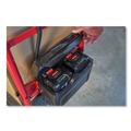 Cleaning Carts | Rubbermaid Commercial 2173663 0.5 mph to 3 mph DC Motor 60 V Lithium-Ion Battery Motorized Kit for 24 in. x 48 in. Platform Trucks - Medium Black/Red image number 3